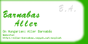 barnabas aller business card